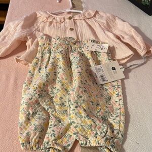 Cloud Island Floral Print Kids Shorts - Pink and Yellow